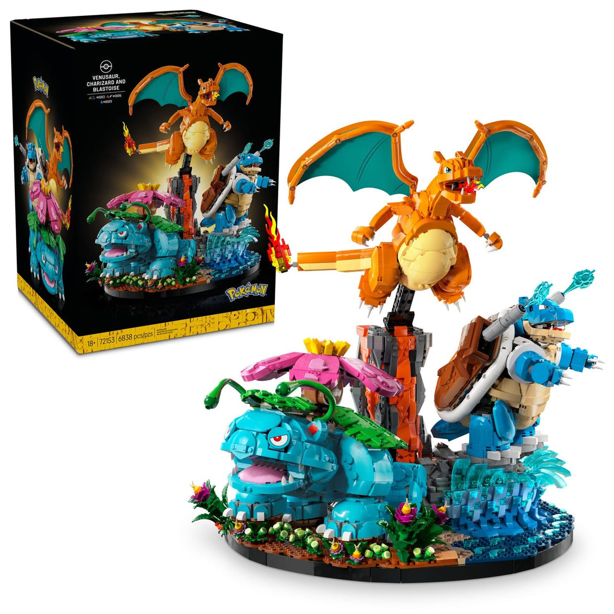 Florizarre, Dracaufeu et Tortank (6838+ pièces)