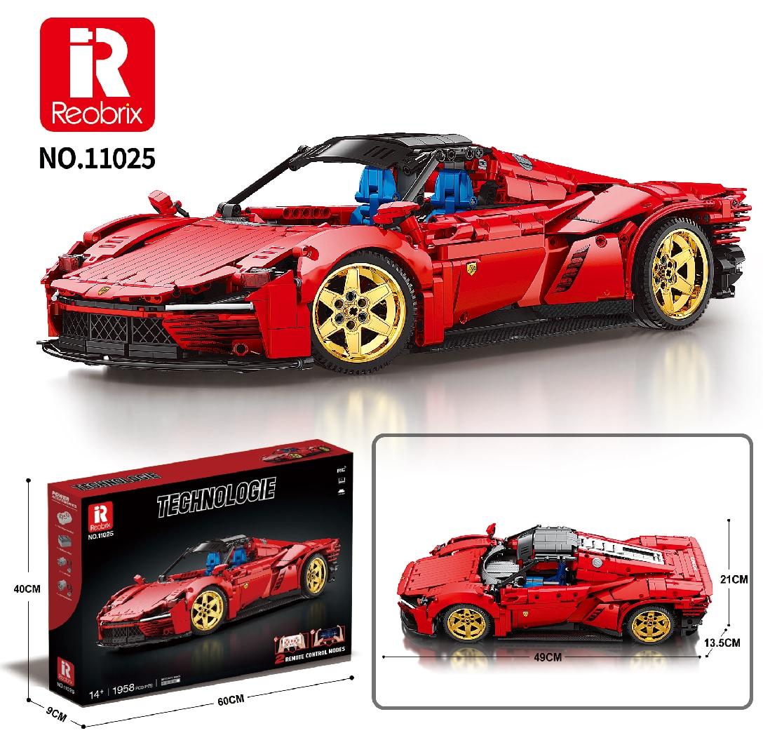 Reobrix Red Italian Hypercar with Gold Wheels