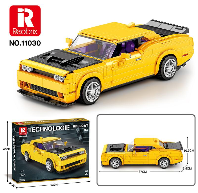 Reobrix Yellow Muscle Car Model