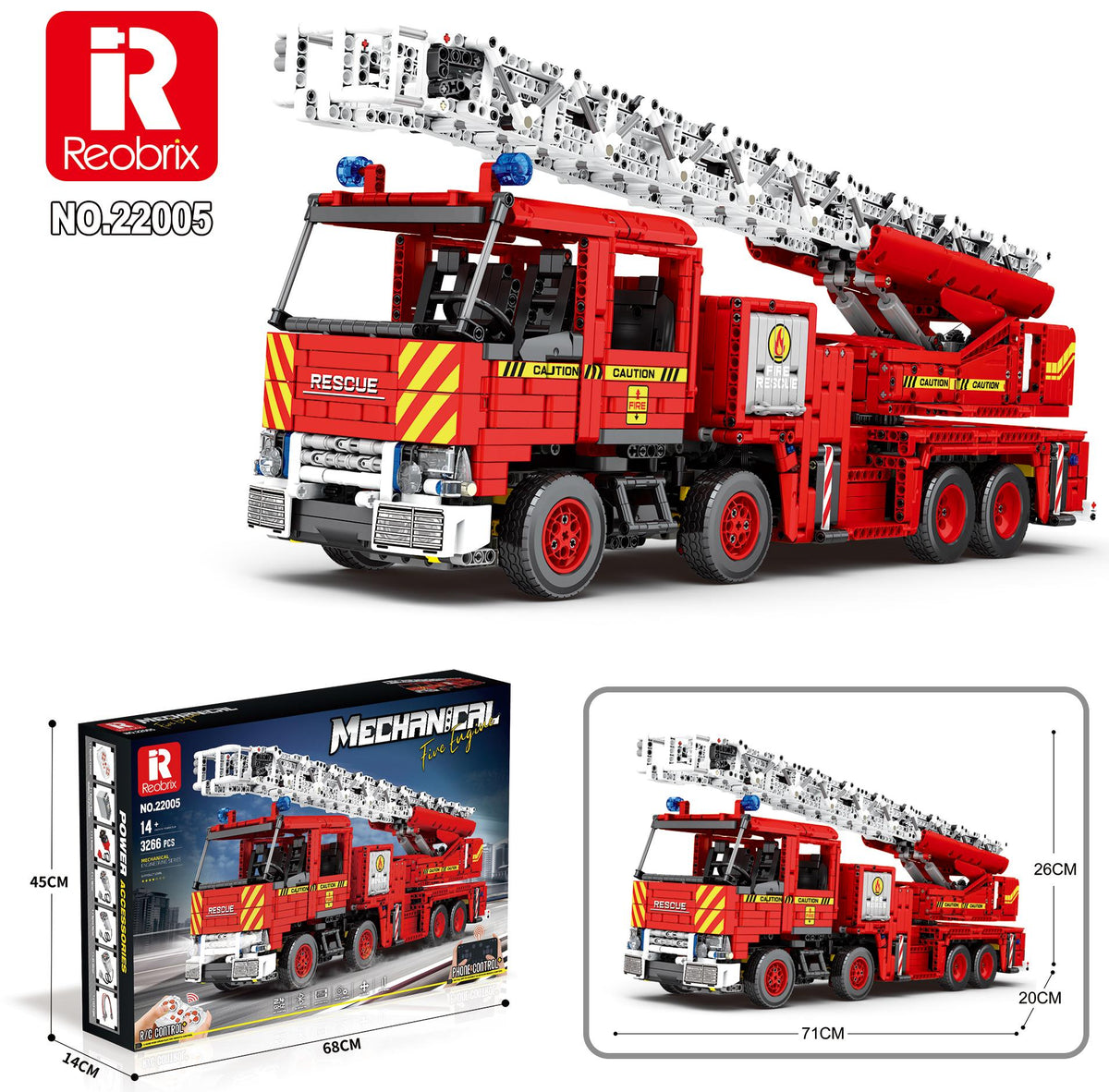 Reobrix Aerial Ladder Fire Truck Model