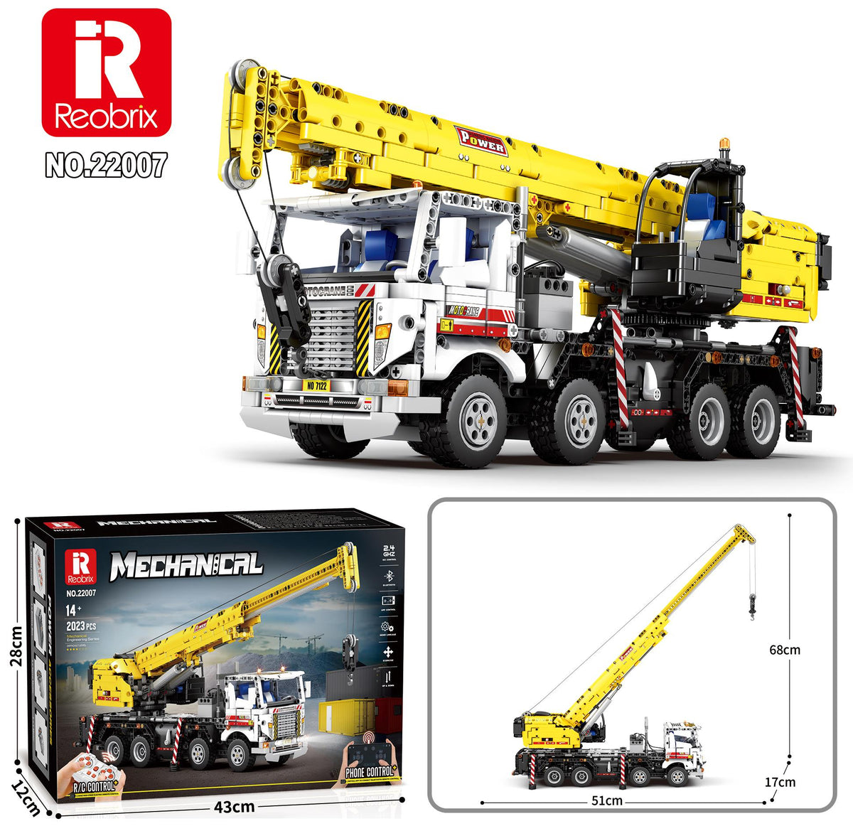 Reobrix Yellow All-Terrain Truck Crane
