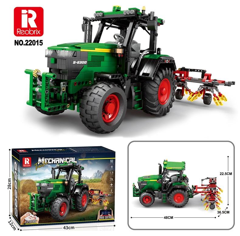 Reobrix Green Farm Tractor with Hay Tedder