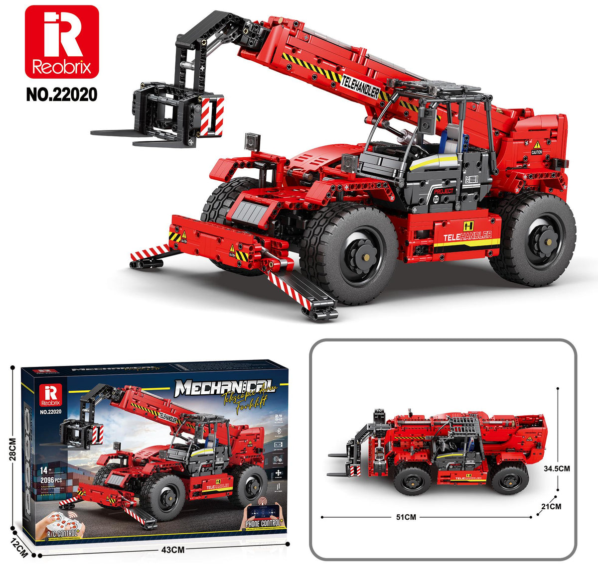 Reobrix Red Rotating Telehandler