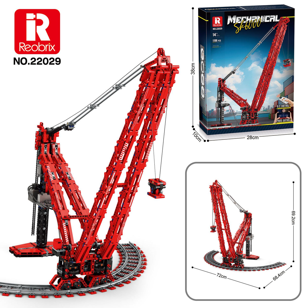 Reobrix Red Ring-Track Heavy Crane