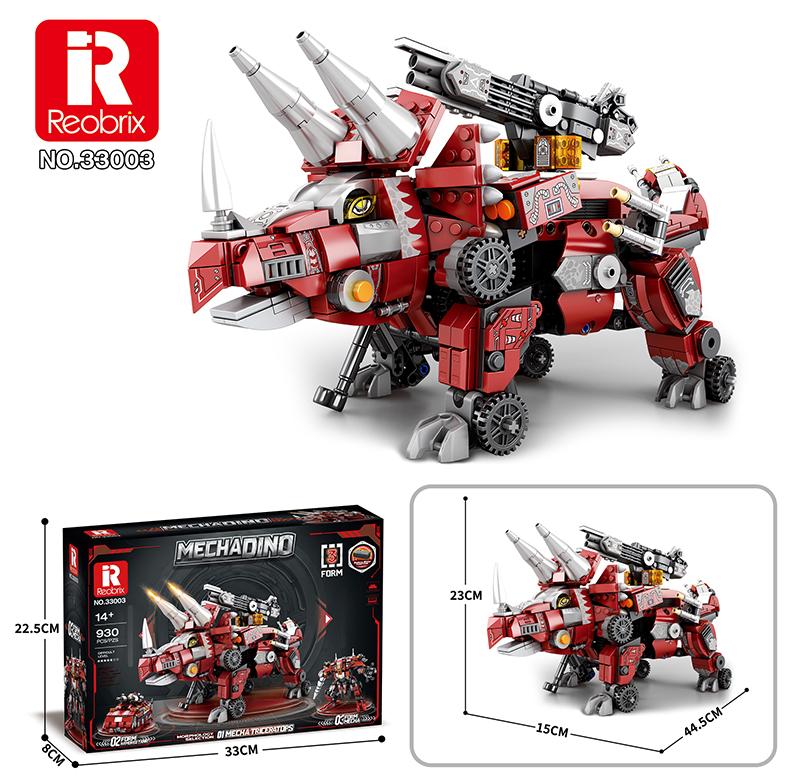 Reobrix 3-in-1 Red Mecha Triceratops