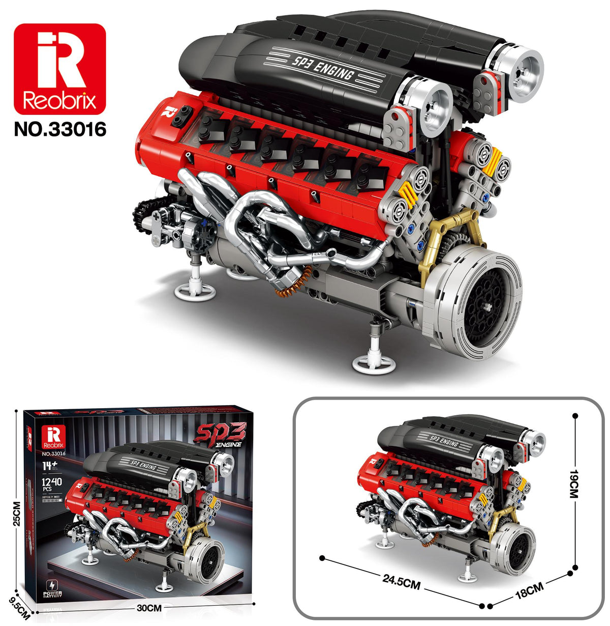 Reobrix Red Twin-Turbo V8 Hypercar Engine