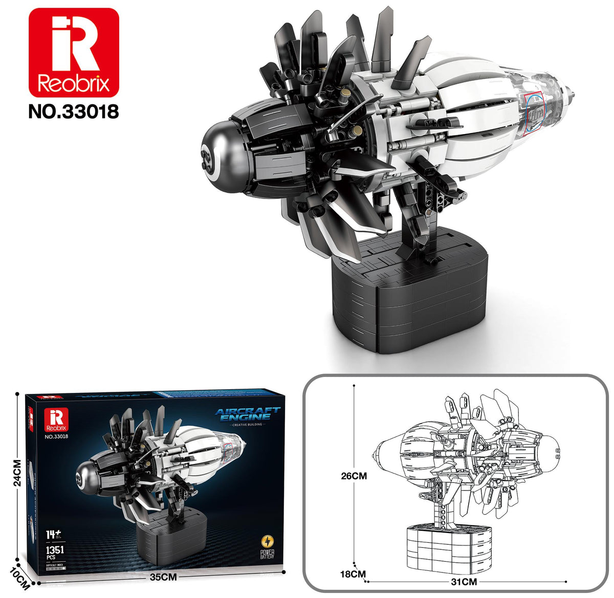 Reobrix Black Propfan Aero Engine Model