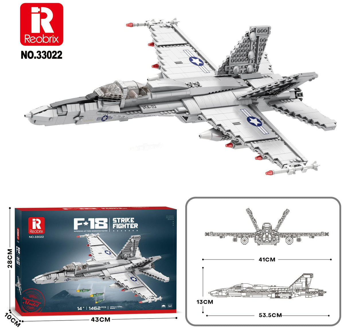 Reobrix F-18 Carrier Strike Fighter Model