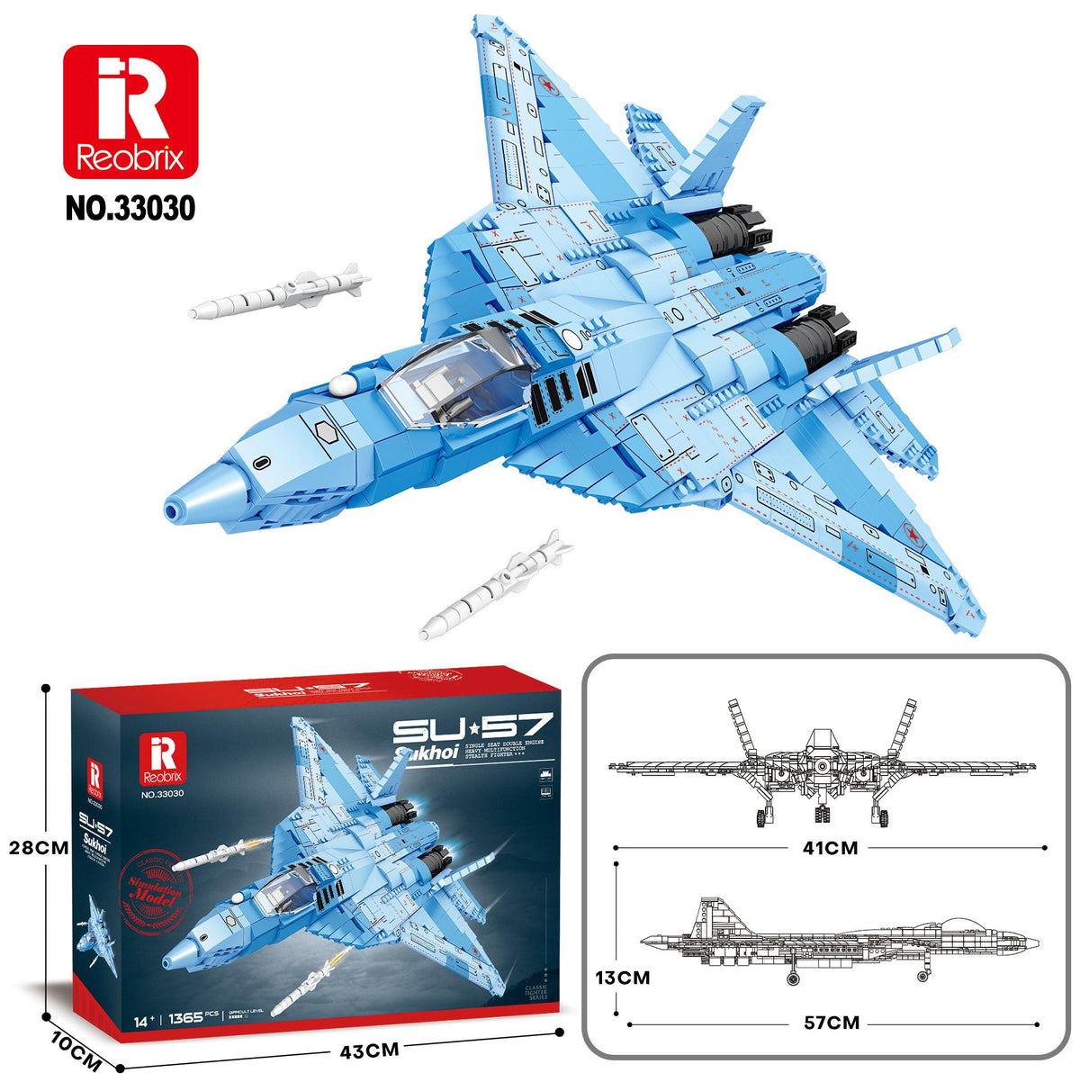 Reobrix Su-57 Blue Digital Camo Fighter