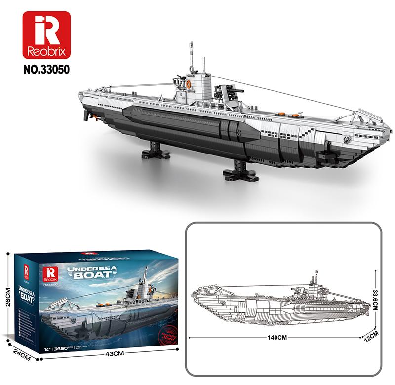 Reobrix WWII Undersea U-Boat Model