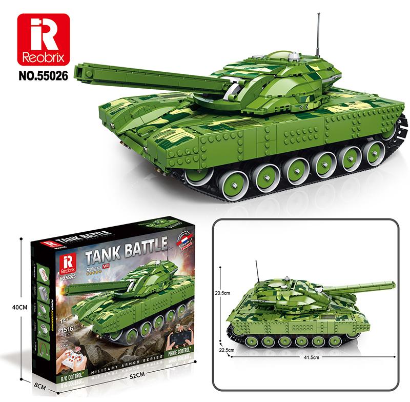 Reobrix Green Tank Battle Model