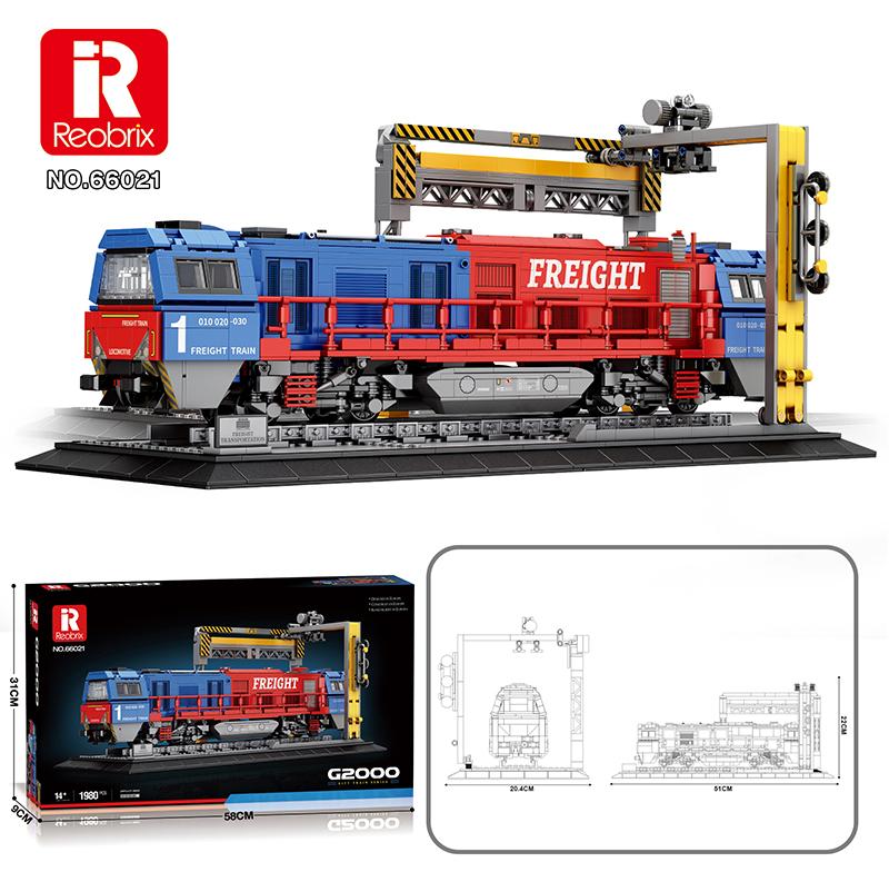 Reobrix Blue & Red Freight Diesel Locomotive