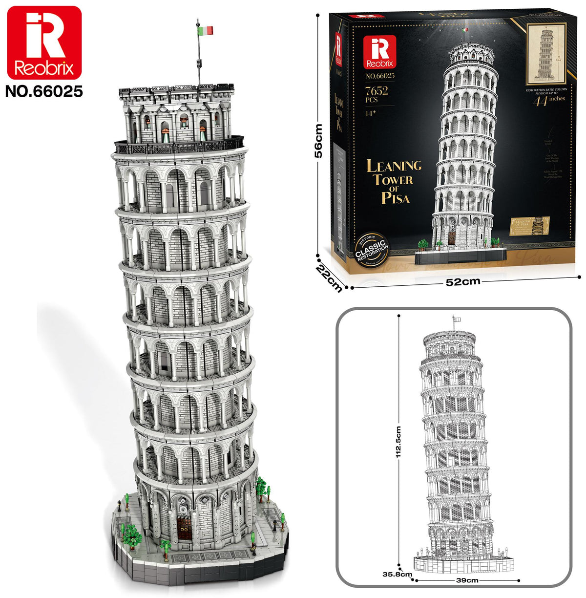 Reobrix Leaning Tower of Pisa Model