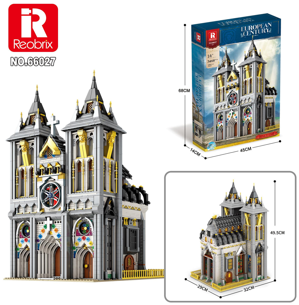 Reobrix Gothic Twin-Tower Church