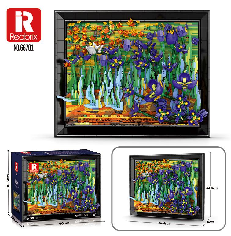 Reobrix Irises Painting Brick Art