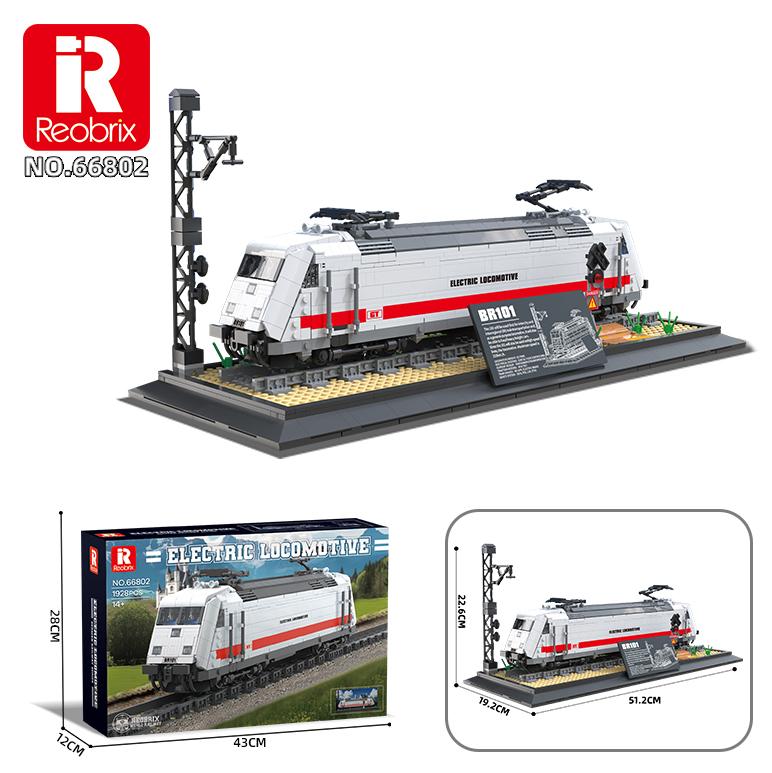 Reobrix White Electric Locomotive with Signal