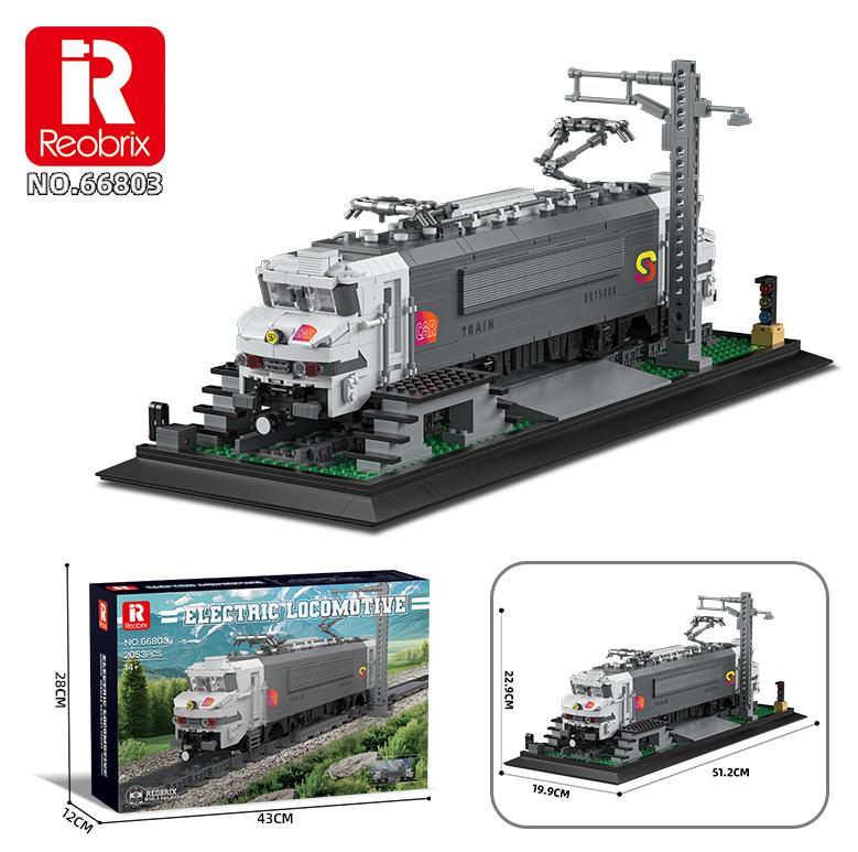 Reobrix Grey Electric Locomotive with Mast