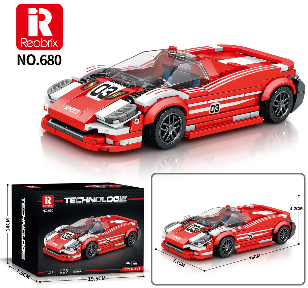 Reobrix Mini Red Racing Speedster #09