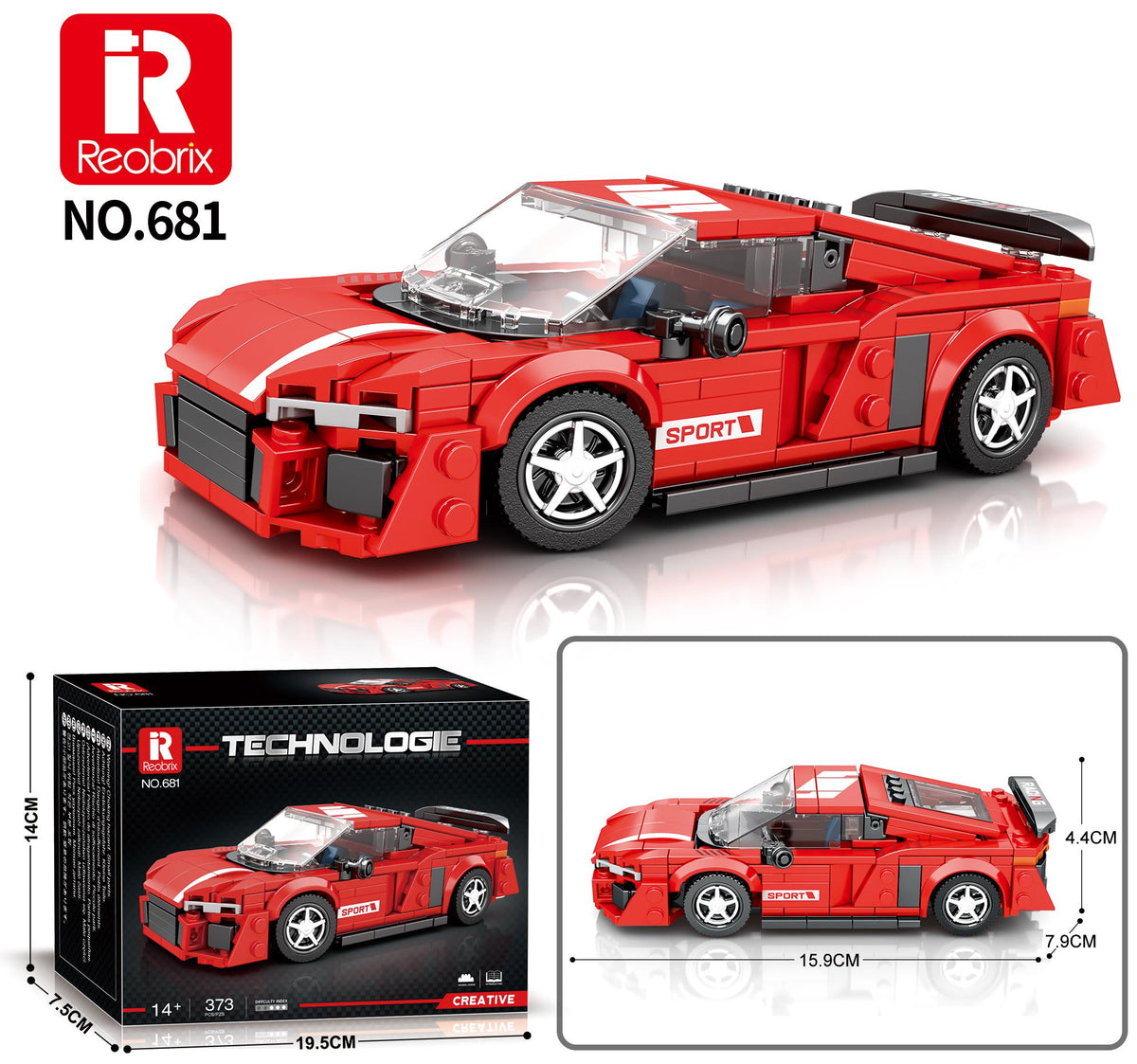 Reobrix Mini Red Sports Car