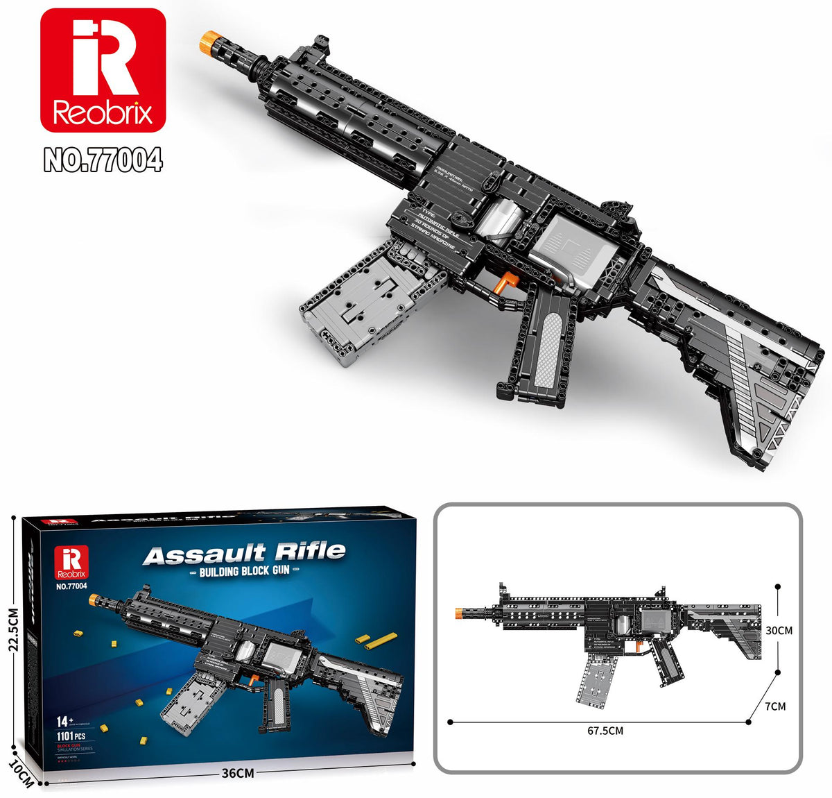 Reobrix Black Assault Rifle Block Model