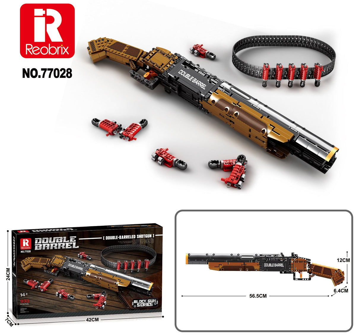 Reobrix Double-Barrel Shotgun with Shell Belt