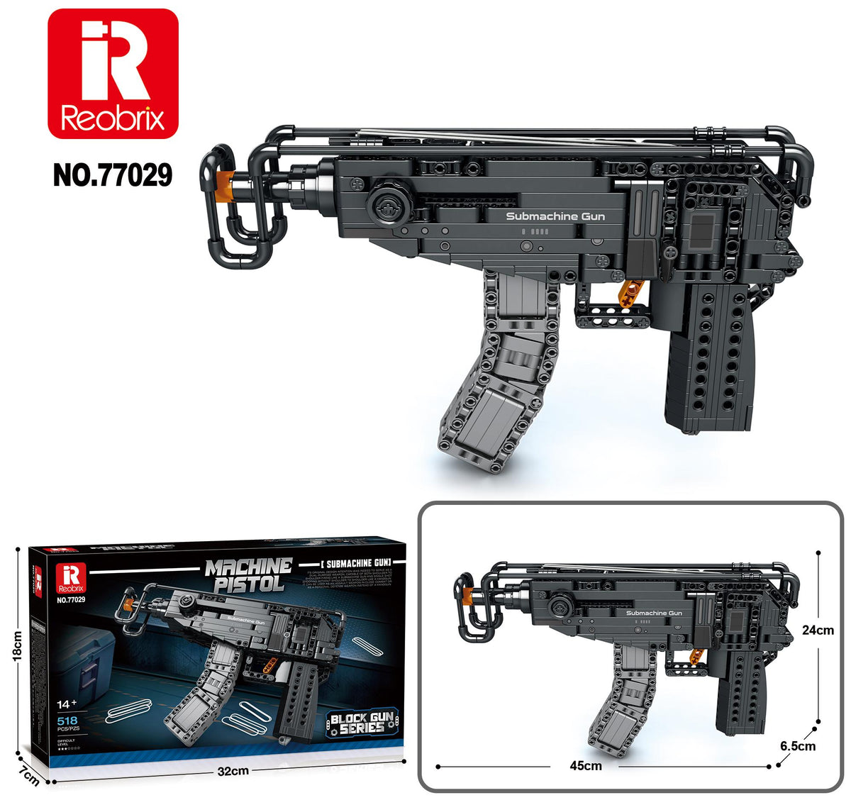 Reobrix Compact Machine Pistol Block Model
