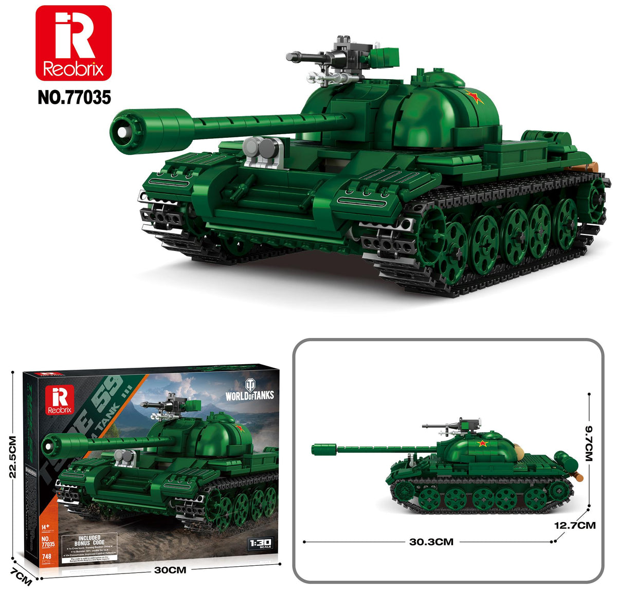 Reobrix Green Soviet Medium Tank Model