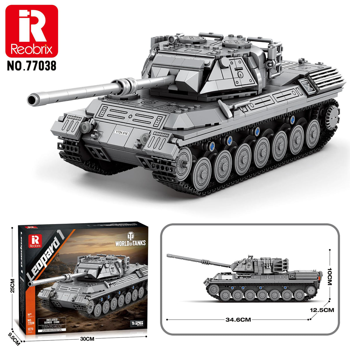 Reobrix Grey Leopard-Style Battle Tank
