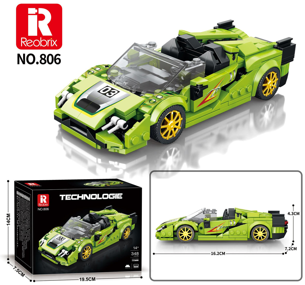 Reobrix Mini Lime Racing Hypercar