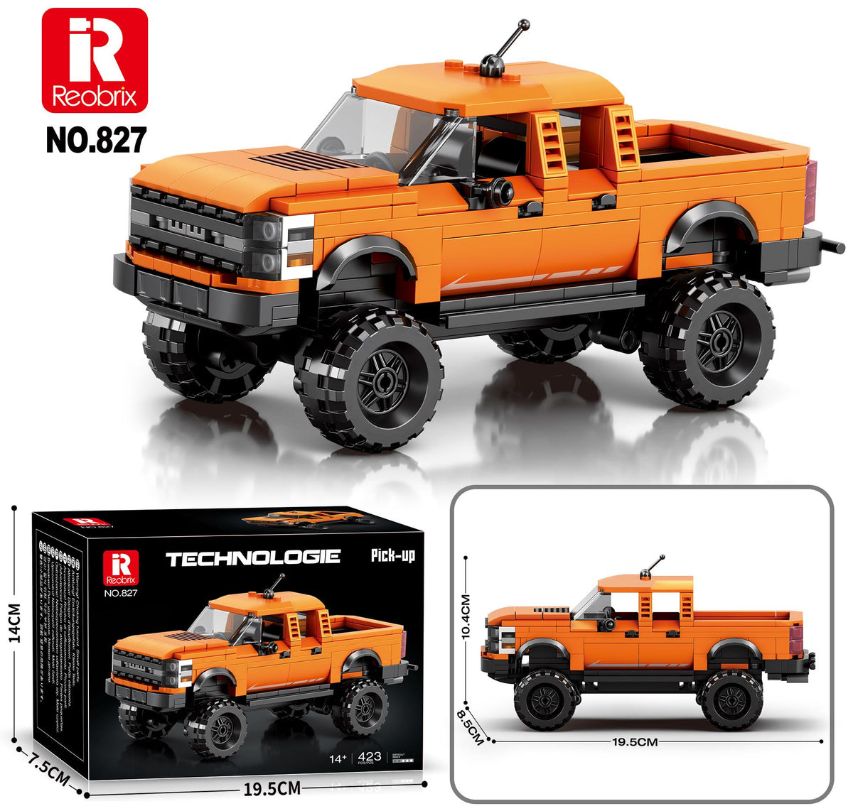 Reobrix Mini Orange Off-Road Pickup