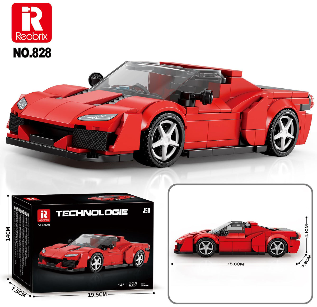 Reobrix Mini Red Targa Supercar